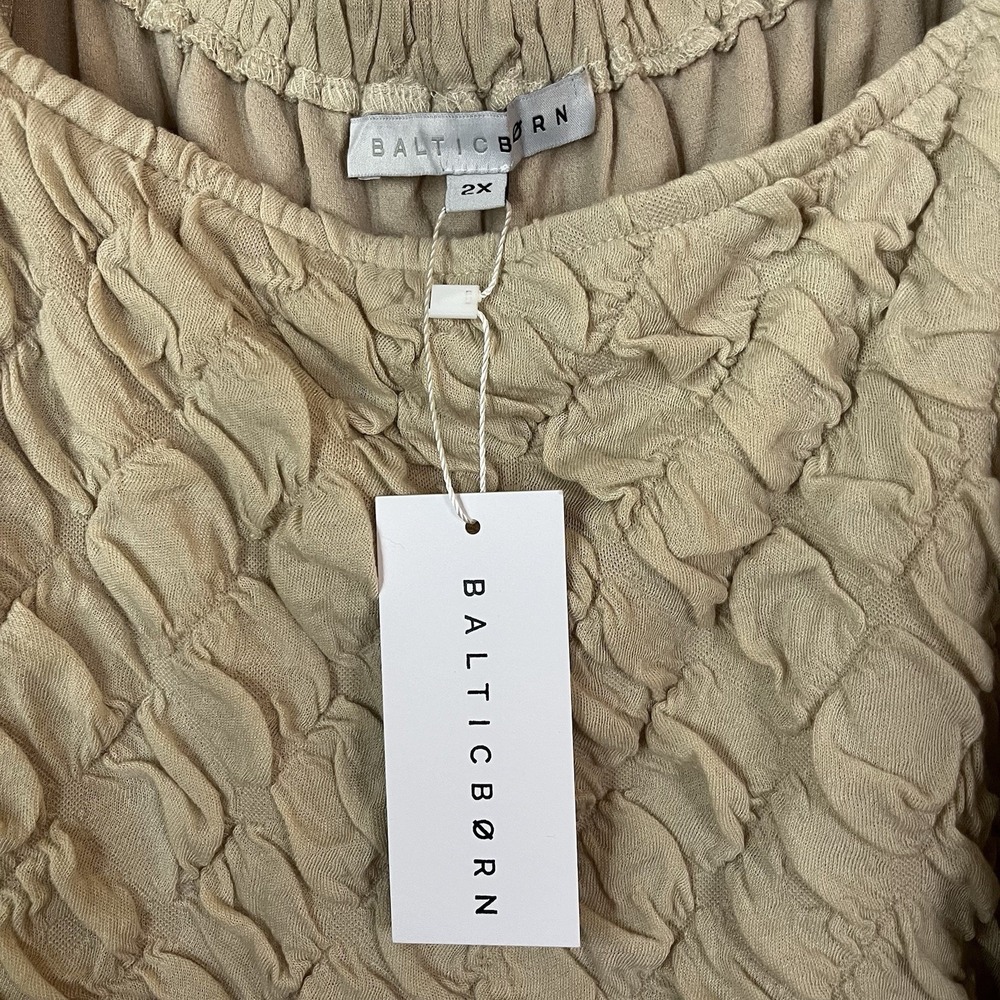 Baltic Born Dress Keri Gathered Dress Light Taupe Beige Tan 2XL NWT - Picture 9 of 13